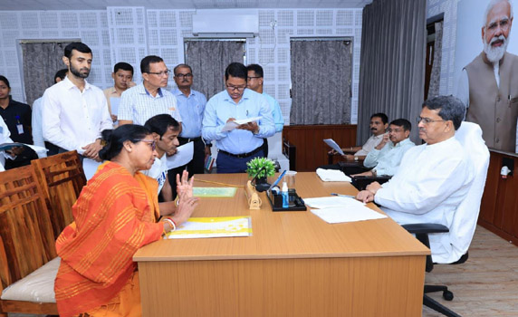 Tripura CM Dr. Manik Saha listens to people’s grievances in Mukhyamantri Samipeshu programme.